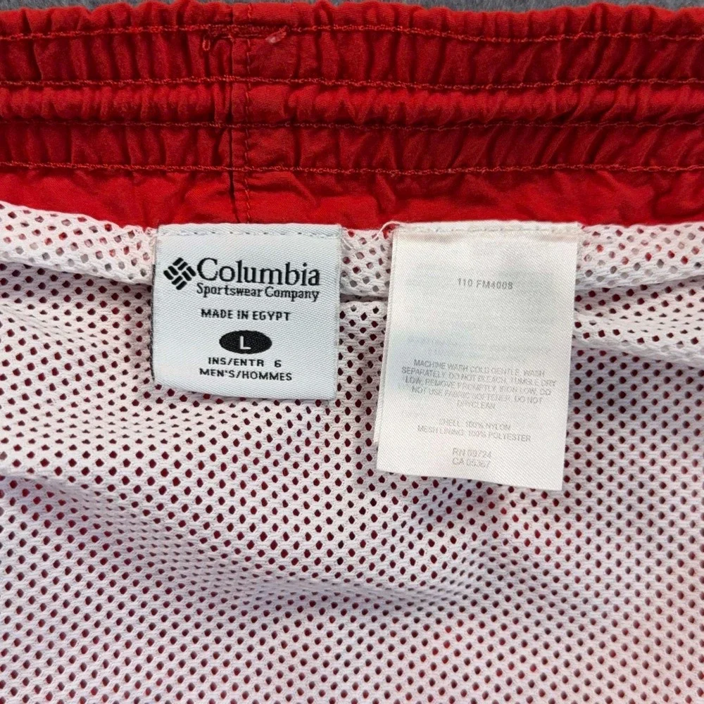 Columbia PFG Swim Trunks Mens L Red Omni Shade 40x16 Fishing Shorts